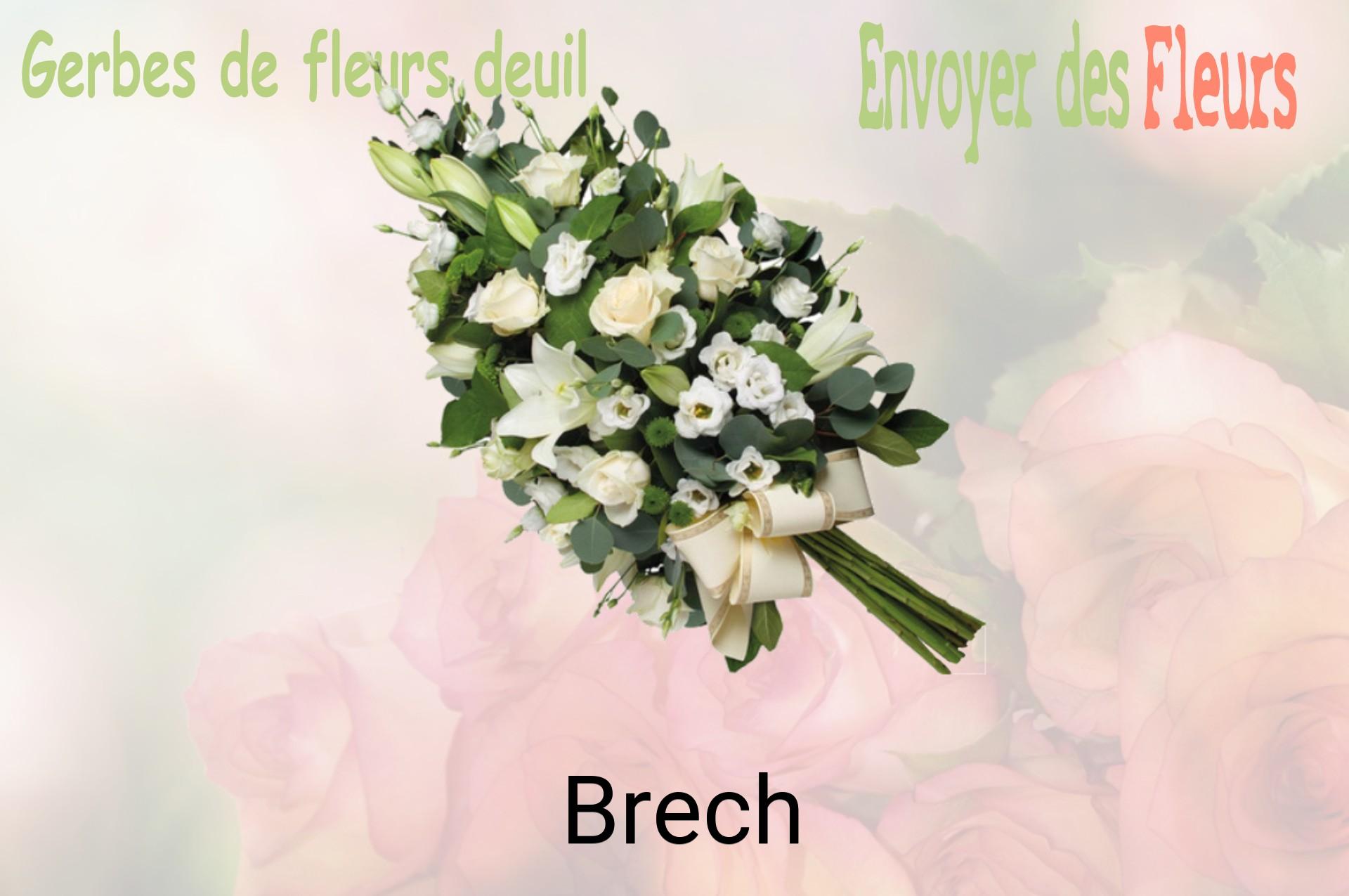 Gerbe de fleurs de deuil livrée à Brech